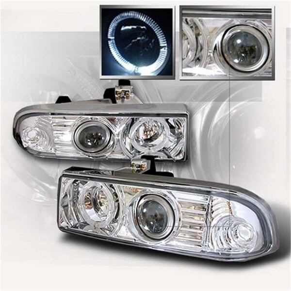 Overtime Halo Projector Headlights for 98 to 04 Chevrolet S10- Chrome - 17 x 18 x 10 in. OV3198088 - main